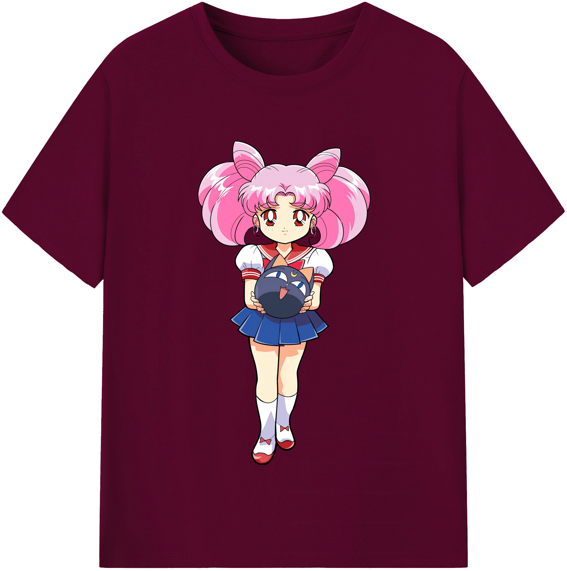 （画像用） 美少女戦士セーラームーン ちびうさ Sailor Moon Chibiusa Tsukino Usagi Small Lady Serenity レディースカジュアルプリントTシャツ（綿100％）